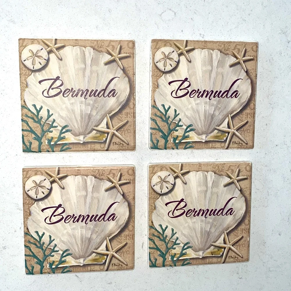 Bermuda Themed‎ Wall Decor Tiles - Set of 4